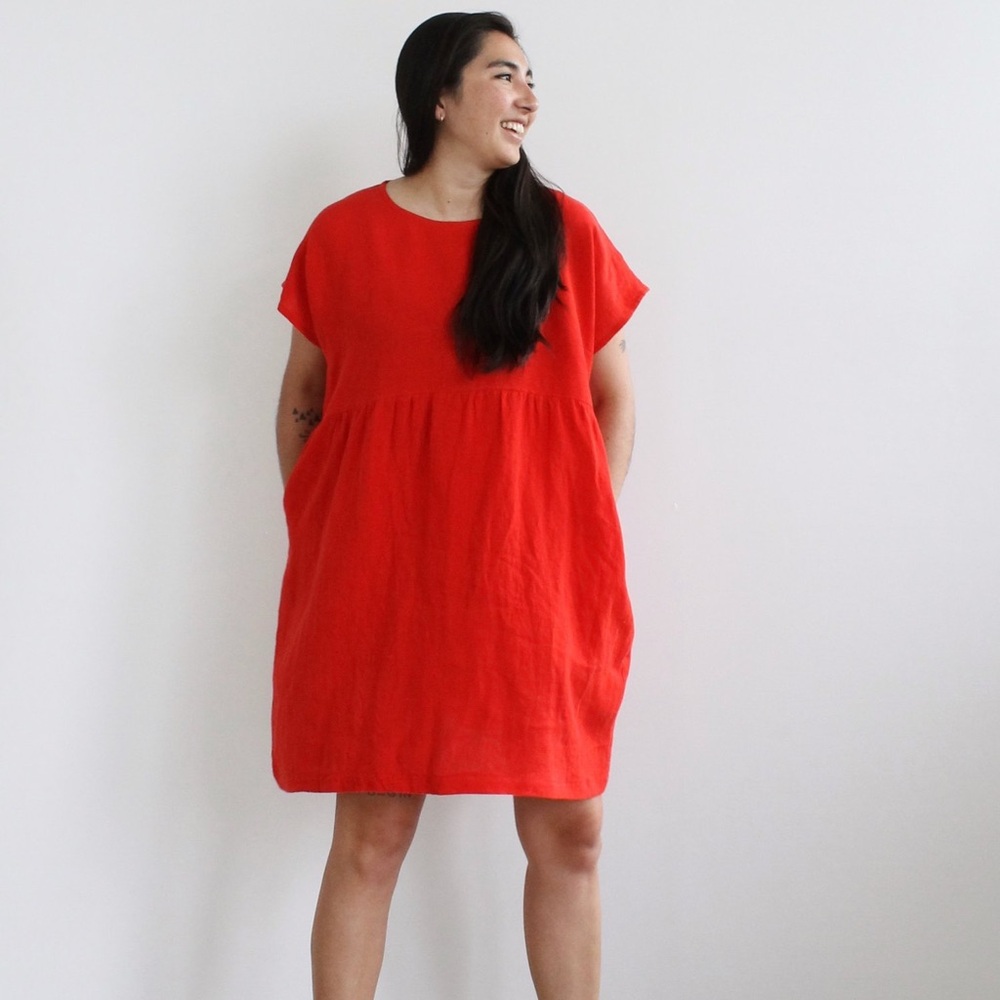 Eli & Barry Dress 2 Mini in Tomato Linen